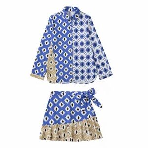 Zara Long Sleeve Shirt and Skirt 2-Piece Set